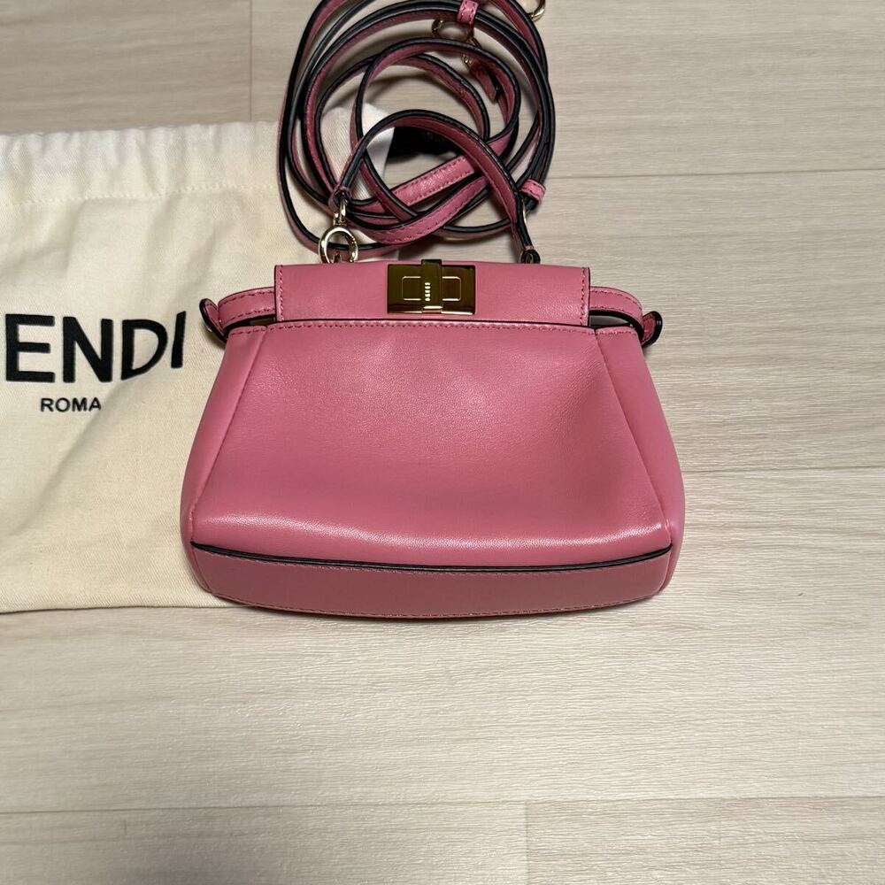 FENDI Peekaboo Handbag Bag Shoulder Pink - Picture 6 of 9